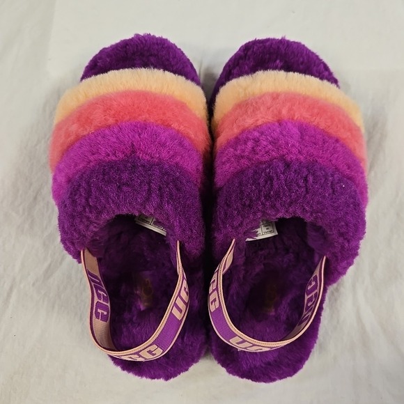 UGG Fluff Yeah Berrylicious  Slide Slippers Mules Size 6 Purple Magenta Pink - Picture 8 of 11